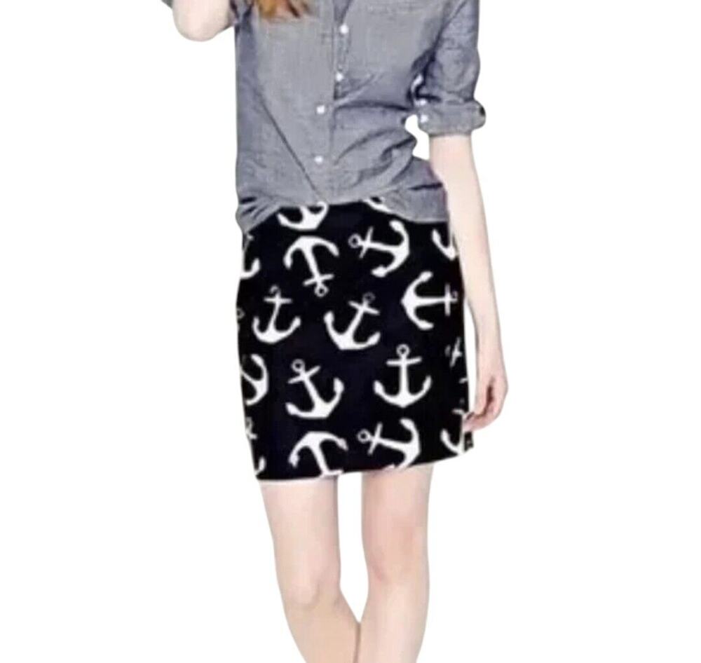 J. Crew Womens Size 00 Skirt Nautical Anchor Sailing Boating Mini Lined Pockets